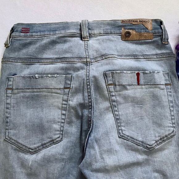 Industrial Indigo NWT Distressed Light Wash Jean Shorts Men W32 - Picture 6 of 9